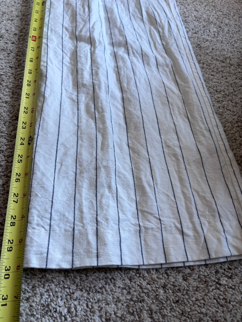 Gap Linen Blend Wide Leg Pleated Pants White Black Pinstripe Coastal Size 4 - Picture 14 of 14